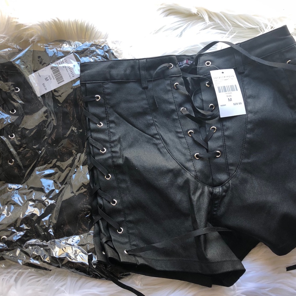 High Waist Faux Leather Shorts